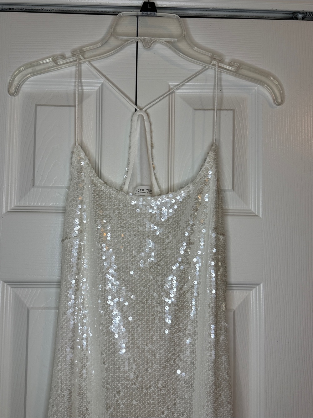12th Tribe Ivory Sequin Slip Maxi Dress - Picture 2 of 2